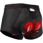 Shorts de cyclisme montagne - rouge - respirant - coussin 4d ergonomique - design anti - glissant