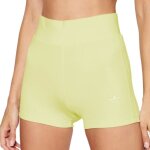 Short cycliste femme adidas booty - jaune - taille haute - ceinture lastique - logo adidas