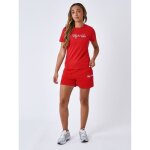 Short femme essentials project x paris - rouge - ceinture �lastique - logo brod�