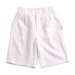 Shorts femme et doux casual poches bermuda blanc m - lin et coton - regular