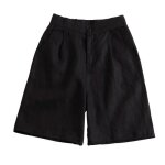 Shorts femme et doux shorts casual loisir poches bermuda couleur unie short plage confortable noir l ...