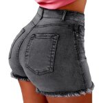 Shorts femme en jean uni - fbc156 - gris foncé - femme - 90% polyester 10% coton Shorts femme en jean uni - fbc156 - gris foncé - femme - 90% polyester 10% coton