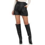 Short fronc en simili  taille haute lastique. dot dune ceinture amovible et de 2 poches. pour femme ...