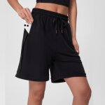 Short femme de sport taille haute elastique lche schage rapide couleur unie fitness gym yoga