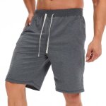 Short hommecouleur unie short de sport pour hommes avec cordon de serragemode short hommes de plage - ...