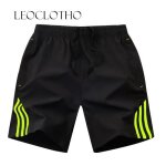 Leoclotho - short homme pantalon de jogging ajust� avec bande noire effet sport