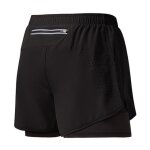 Shorts homme running double couche gaomin? - noir - schage rapide - fitness sport musculation