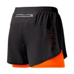 Shorts homme running double couche noir schage rapide fitness sport musculation gaomin? - orange