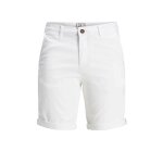 Jack & jones short chino homme blanc - coupe droite 98% coton 2% �lasthanne