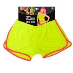 Short femme - mod�le - jaune fluo - utilisation ext�rieur - soir�e ann�es 80