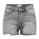 Short en jean court gris délavé taille haute femme only Short en jean court gris délavé taille haute femme only