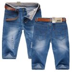 Short en jean dchir pour homme - t - bleu1