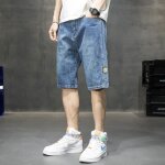 Short en jean homme - marque - coupe droite - �t� - bleu