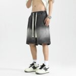 Short en jeans homme ete taille elastique regular droite casual short denim stretch avec poches couleur ...