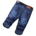 Shorts en jean pour homme funmoon - coupe slim - couleur bleue
