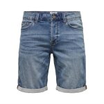 Short en jean - only and sons - casual - bleu denim - 72% coton - homme