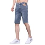Short en jeans stretch pour homme coupe droite 5 poches casual short denim �t� effet d�lav� confortable ...