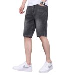 Short en jeans stretch pour homme coupe droite 5 poches casual short denim �t� effet d�lav� confortable ...