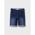 Short en jean slim gar�on taille r�glable bleu denim - name it