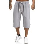 Short lin homme long cordon couleur uni casual respirant jogging funky lightweight classique plage pantacourt ...