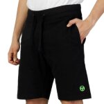 Short homme - sergio tacchini - noir - taille lastique - 100% coton