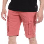 Short cargo homme kaporal norge - rose - 6 poches - passants pour ceinture - braguette zippe