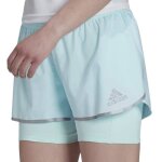 Short de running femme - adidas adizero - bleu clair - respirant - cuissard intgr