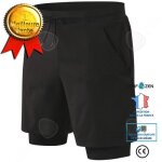 Shorts de sport lastiques pour hommes confo - noir - fitness - running - basket - ball