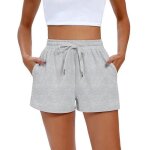 Short de sport femme et� taille haute elastique avec poches couleur unie pour loisir jogging yoga fitness ...