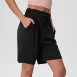 Short de sport femme taille haute elastique schage rapide couleur unie fitness gym yoga