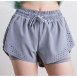 Short de sport femme yoga fitness running gym - gris