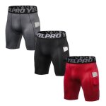 Short de sport homme compression séchage rapide running fitness - lot de 3 - gris noir rouge Short de sport homme compression séchage rapide running fitness - lot de 3 - gris noir rouge