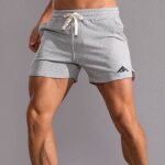 Short de sport homme courte en coton imprime running jogging - gris clair