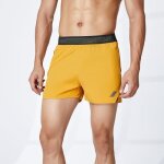 Short de sport homme courte stretch running taille elastiquée séchage rapide léger Été - jaune Short de sport homme courte stretch running taille elastiquée séchage rapide léger Été - jaune