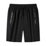 Short de sport homme lger avec poches zippes - noir