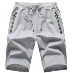 Shorts de sport - wx213 - homme grande taille - gris clair - taille �lastique - poches c�t�s