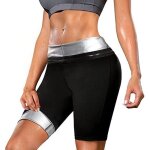 Short de sudation pour femme - junlan - taille haute - noir - fitness - respirant