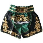 Short de boxe - traditionnel thai - vert - tailles enfants et adultes - 100% satin polyester