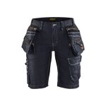Short de travail femme blaklader stretch 2d x1900 artisan denim - marine / noir
