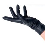 Gants en silicone - sibel - comb in - 2 pièces - picots - lavables - noir Gants en silicone - sibel - comb in - 2 pièces - picots - lavables - noir