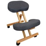 Siège assis - genoux en bois pliable et réglable - gris - vivezen Siège assis - genoux en bois pliable et réglable - gris - vivezen