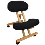 Sige assis - genoux en bois pliable et rglable - vivezen - noir - ergonomique