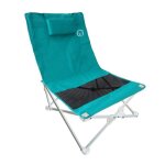 Sige de plage pliable - obeach - bleu turquoise - 70 x 54 x 70 cm - acier - textilne