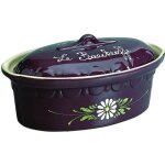 Siegfried - terrine - 41. 5 cm - capacit 5 l - aubergine / fleurs blanches - baeckeoffe n7
