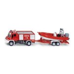 Vhicule miniature - siku - pompiers et bateau - rouge - a partir de 3 ans - livr  lunit