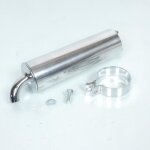 Silencieux cartouche de pot d�chappement 2 vis 37mm alu chrome pour scooter 50