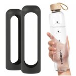Housse en silicone pour bouteille en verre - wessper activemax 1l - graphite Housse en silicone pour bouteille en verre - wessper activemax 1l - graphite