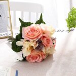 Simulation de roses hortensia d�coration de mariage bouquet de main de mari�e roses de cravate de soie ...