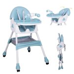 Sinbidechaise haute enfant pliable et rglable en hauteur avec ceinture de scurit 5 points dossier ...