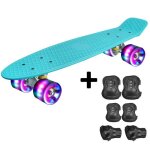 Sinbide skateboard enfant & ados planche  roulettes - panneau rtro avec roues lumineuses led